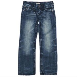 TRUE RELIGION Geno Relax Slim Raw Jeans With Pockets Blue Boys 7Y